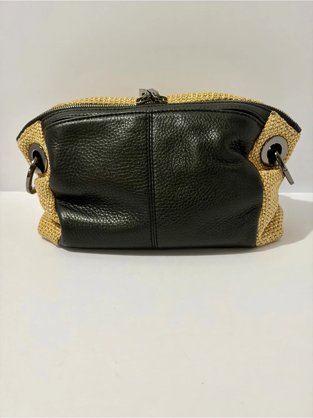 Hammitt Daniel Crossbody Clutch in Chaparral Raffia and gunmetal hardware - Picture 2 of 12